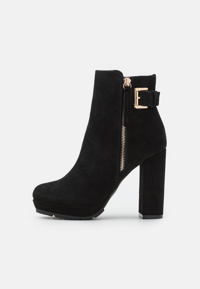 Bottines Anna Field LEATHER Block heel platform Zip UP Noir Femme | XIP-0408408